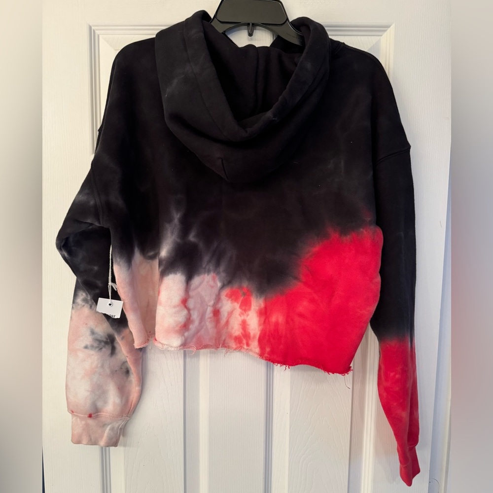 REDONE Colorblock Pattern Women’s Red Black & White Sweatshirt Hoodie Size Small - Picture 6 of 9